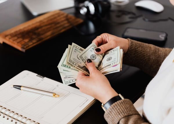 BudgetBook counting money